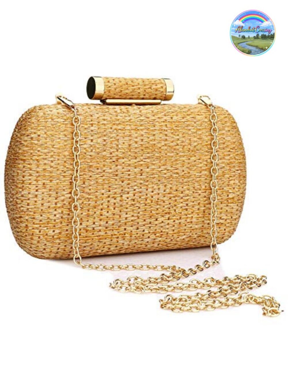 Natural Straw Clutch Purse Women Woven Evening Handbag Wedding Party Beach
